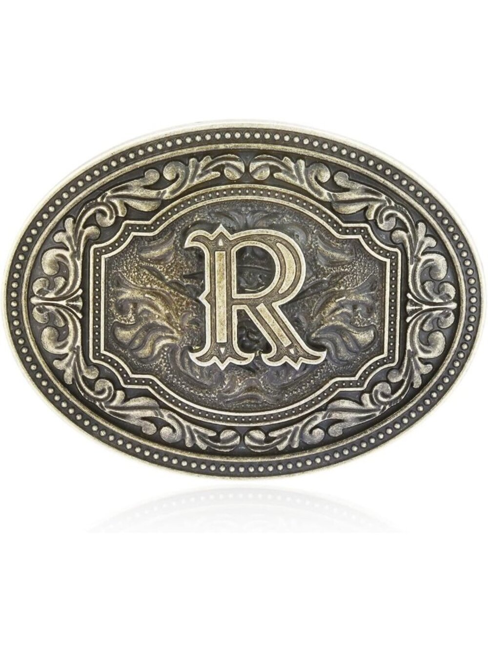 Unisex R Imported Western Belt Buckle Initial Letters Cowboy Rodeo